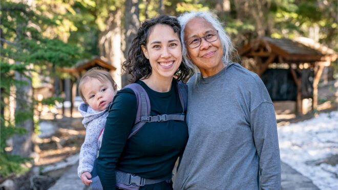 mom and kid with mother in law