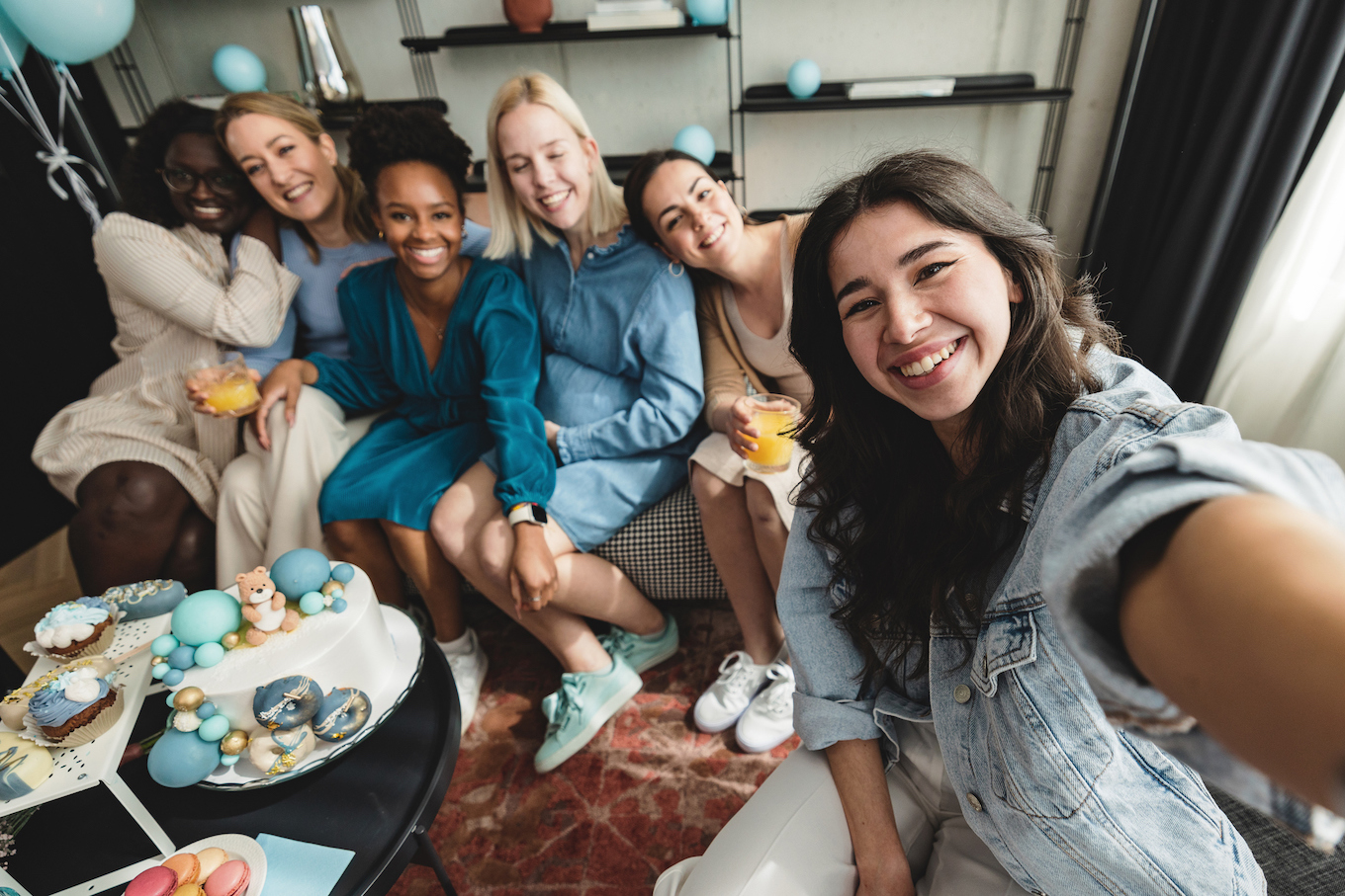 Friends at a baby shower