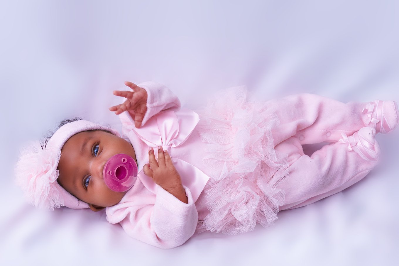 Baby girl wearing pink