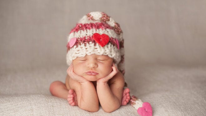 baby heart hat
