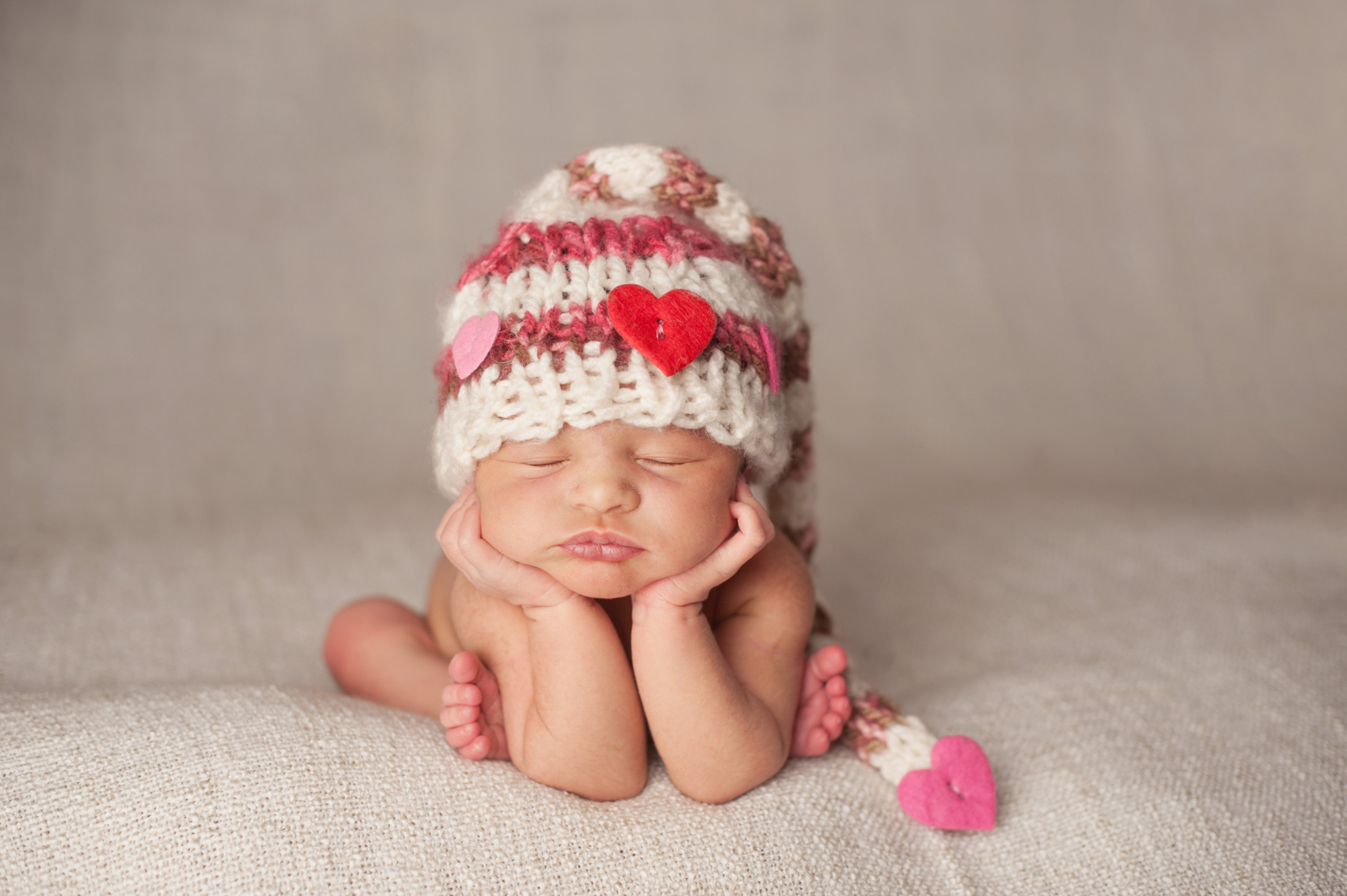 baby heart hat