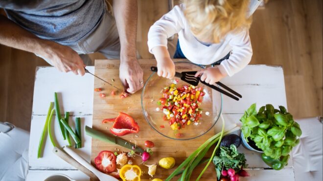 Cooking with a toddler